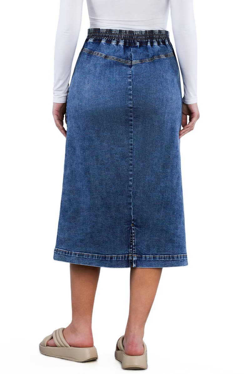 Wash Lab Denim Denim Midi Skirt, Alternate, color, Shark Blue