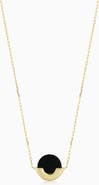 Oradina 14K Gold Stone Purse Pendant Necklace