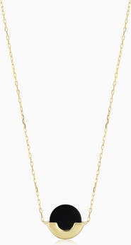 Oradina 14K Gold Stone Purse Pendant Necklace