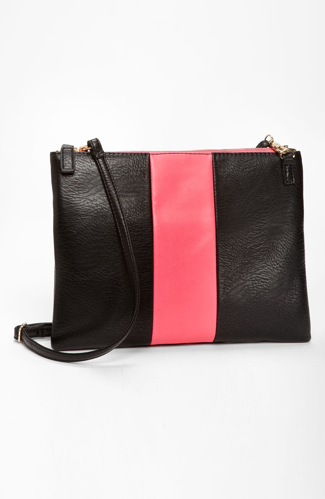 Colorblock Convertible Clutch, Main, color, BLACK NEON PINK