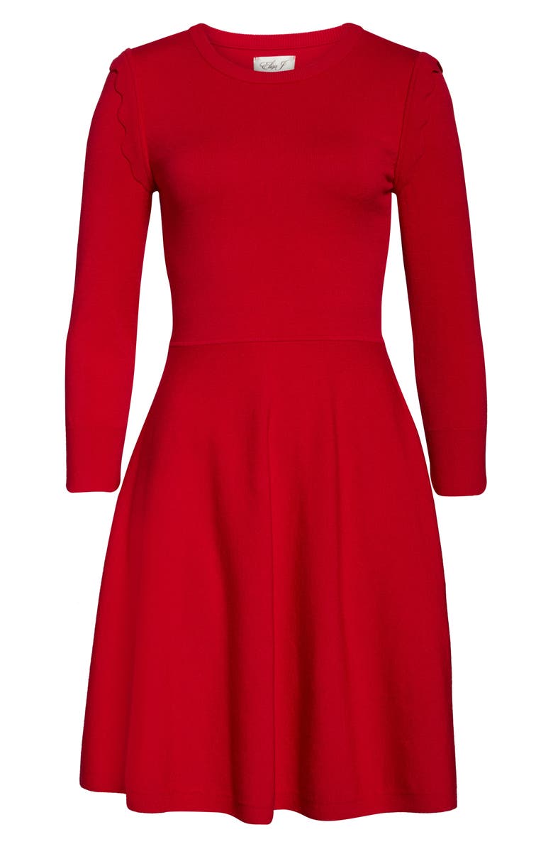 Eliza J Fit & Flare Sweater Dress, Alternate, color, 