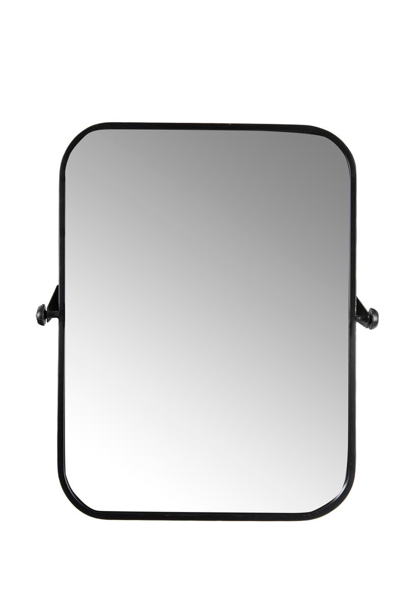Metal Framed Pivoting Wall Mirror, Black, Main, color, Black