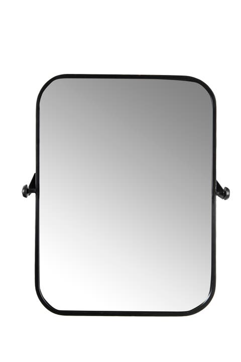 Metal Framed Pivoting Wall Mirror, Black