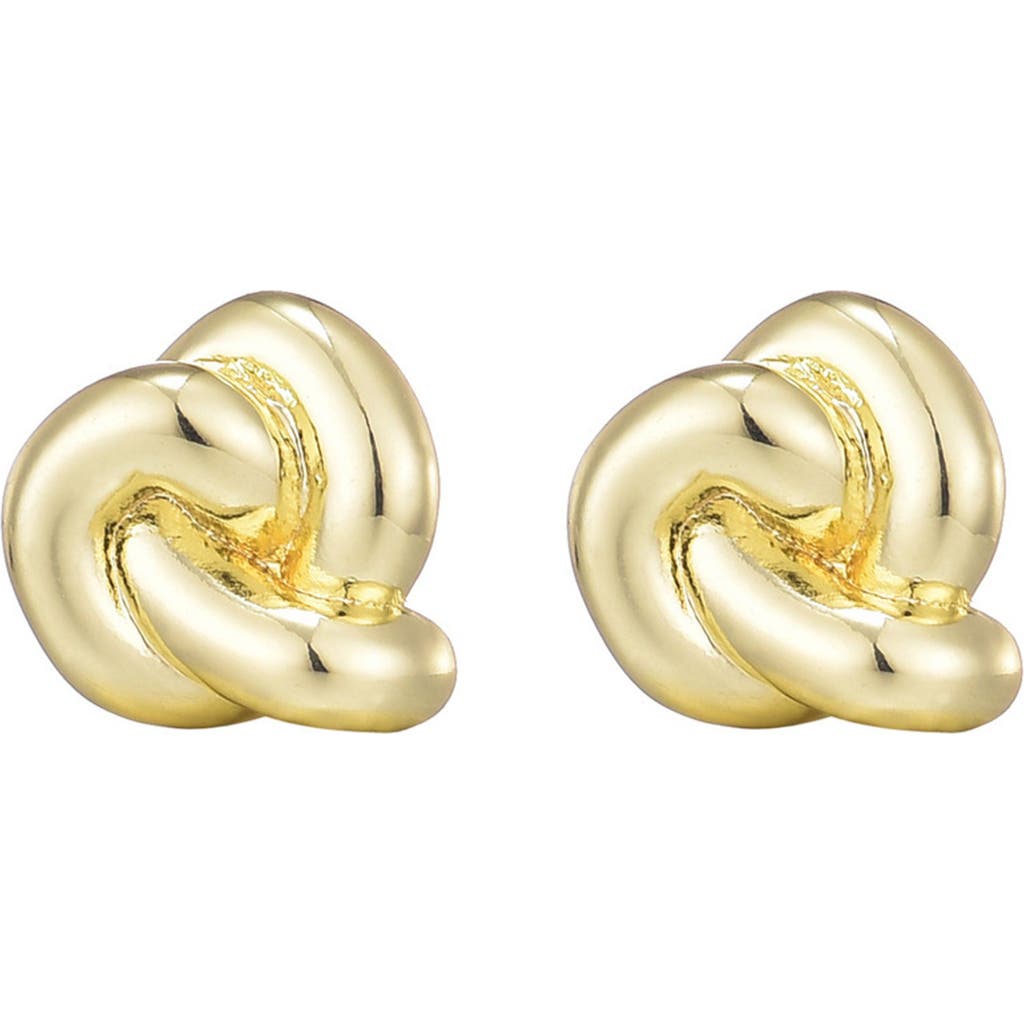 Adornia Chubby Knot Stud Earrings In Gold
