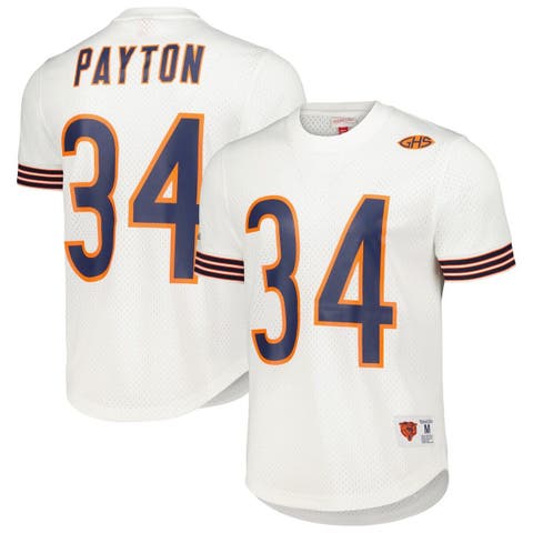 Men's Mitchell & Ness Walter Payton White Chicago Bears Retired Player Name & Number Mesh Top