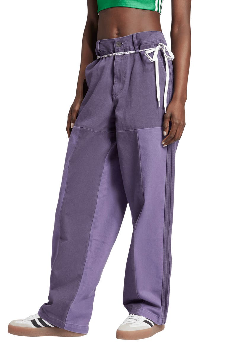 adidas x KSENIASCHNAIDER Patchwork Straight Leg Jeans, Main, color, 