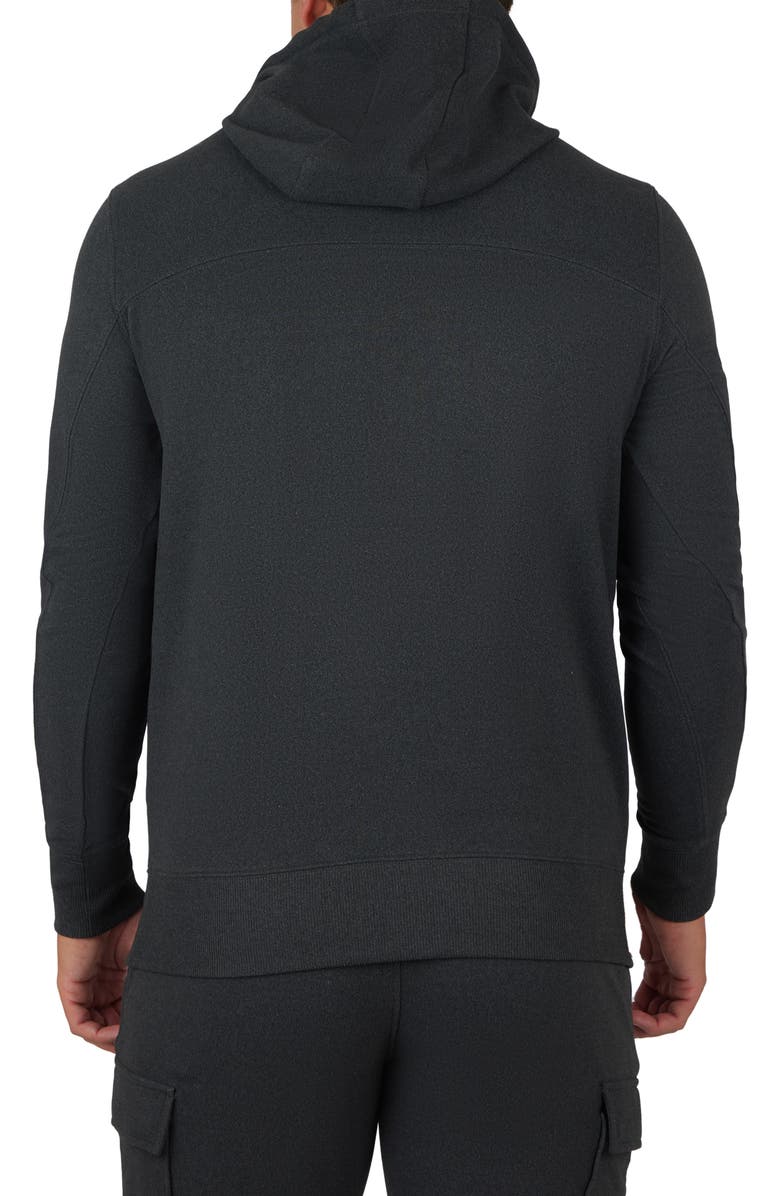 90 DEGREE BY REFLEX Ultra Mélange Fleece Hoodie, Alternate, color, Black