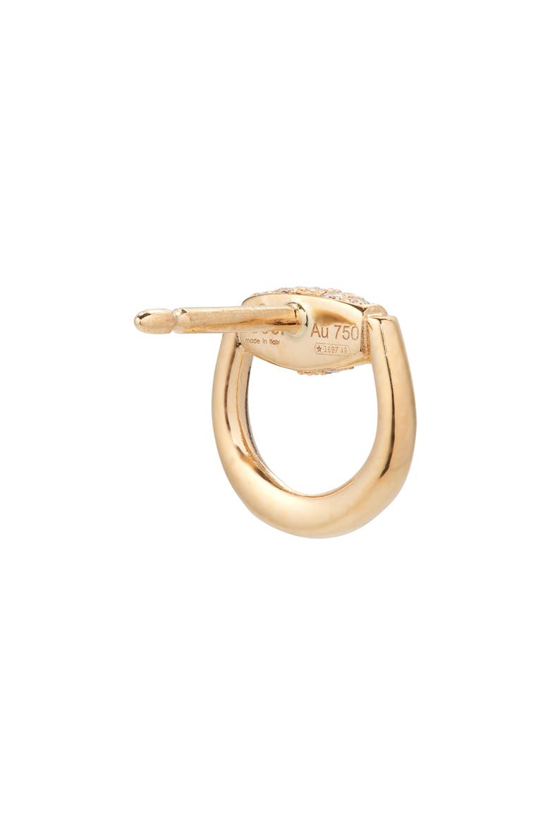 Horsebit Diamond Stud Earrings, Alternate, color, GOLD