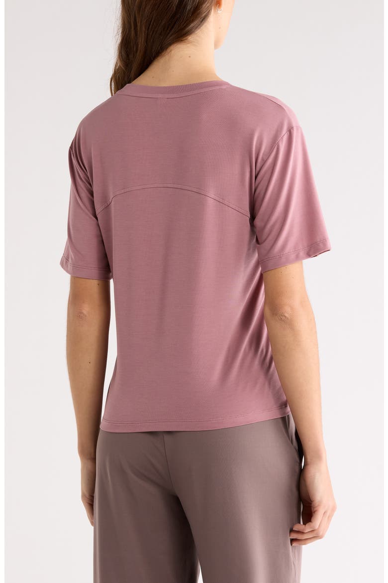 Breathe Ruched Performance T-Shirt, Alternate, color, PURPLE WISTFUL