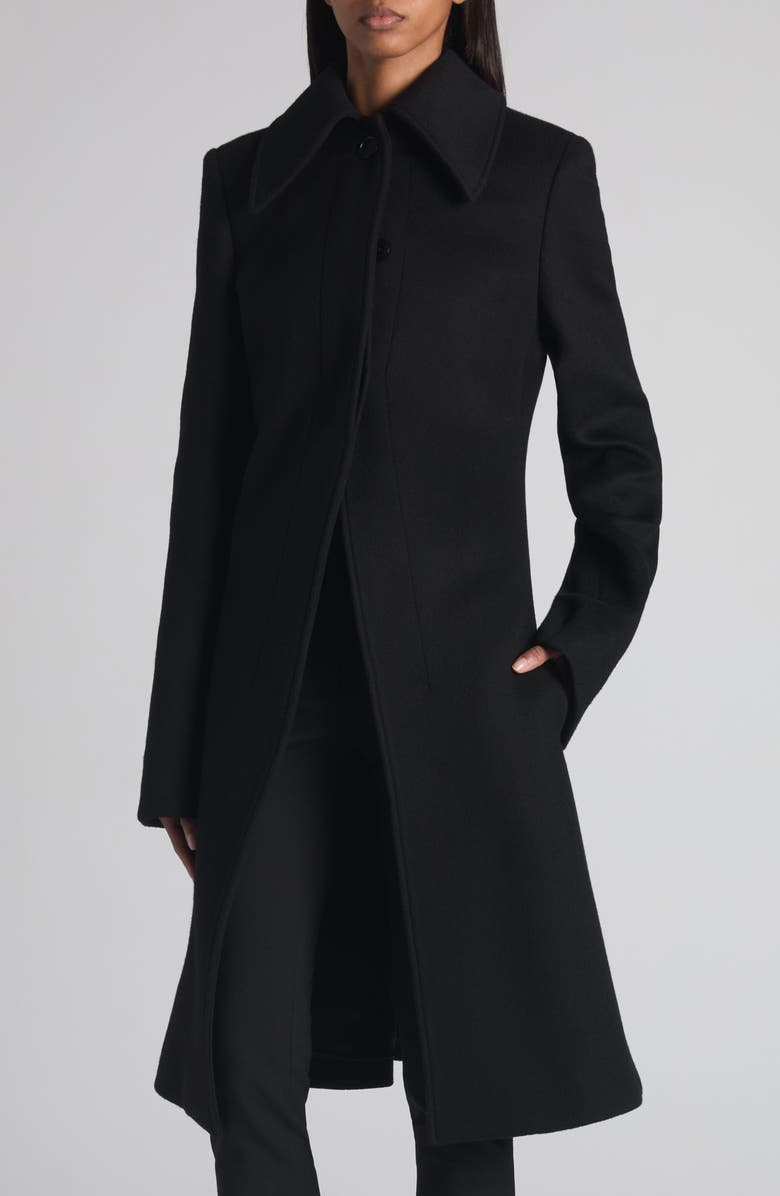 McQueen T-Bar Wool & Cashmere Cutaway Coat, Alternate, color, Black