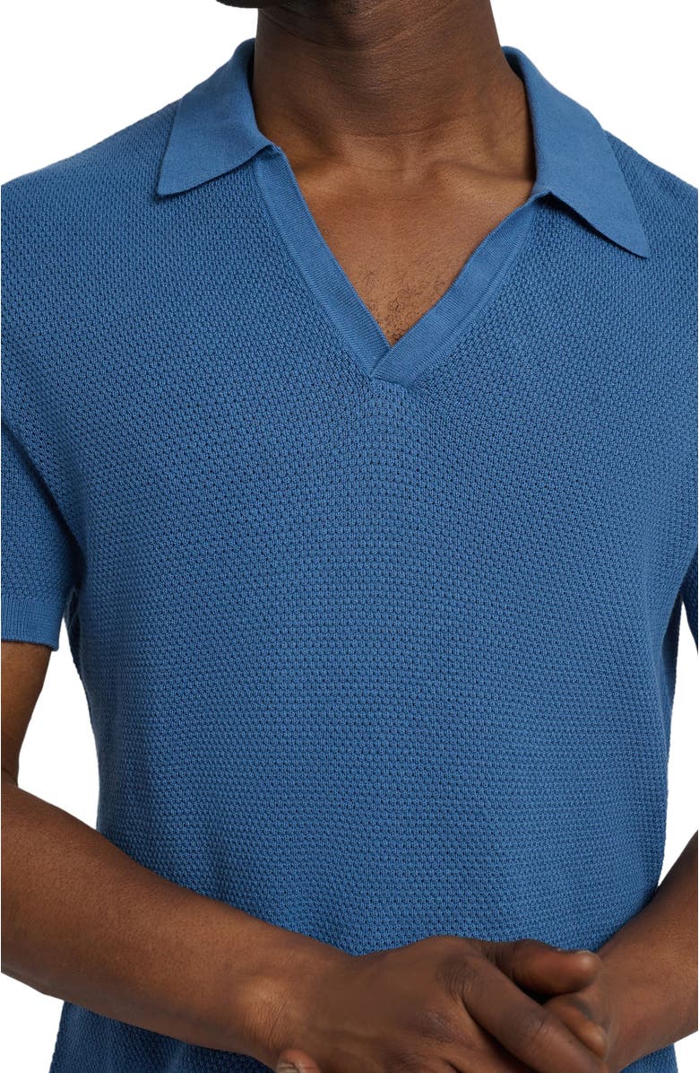Onia Cotton Textured Johnny Collar Polo, Alternate, color,