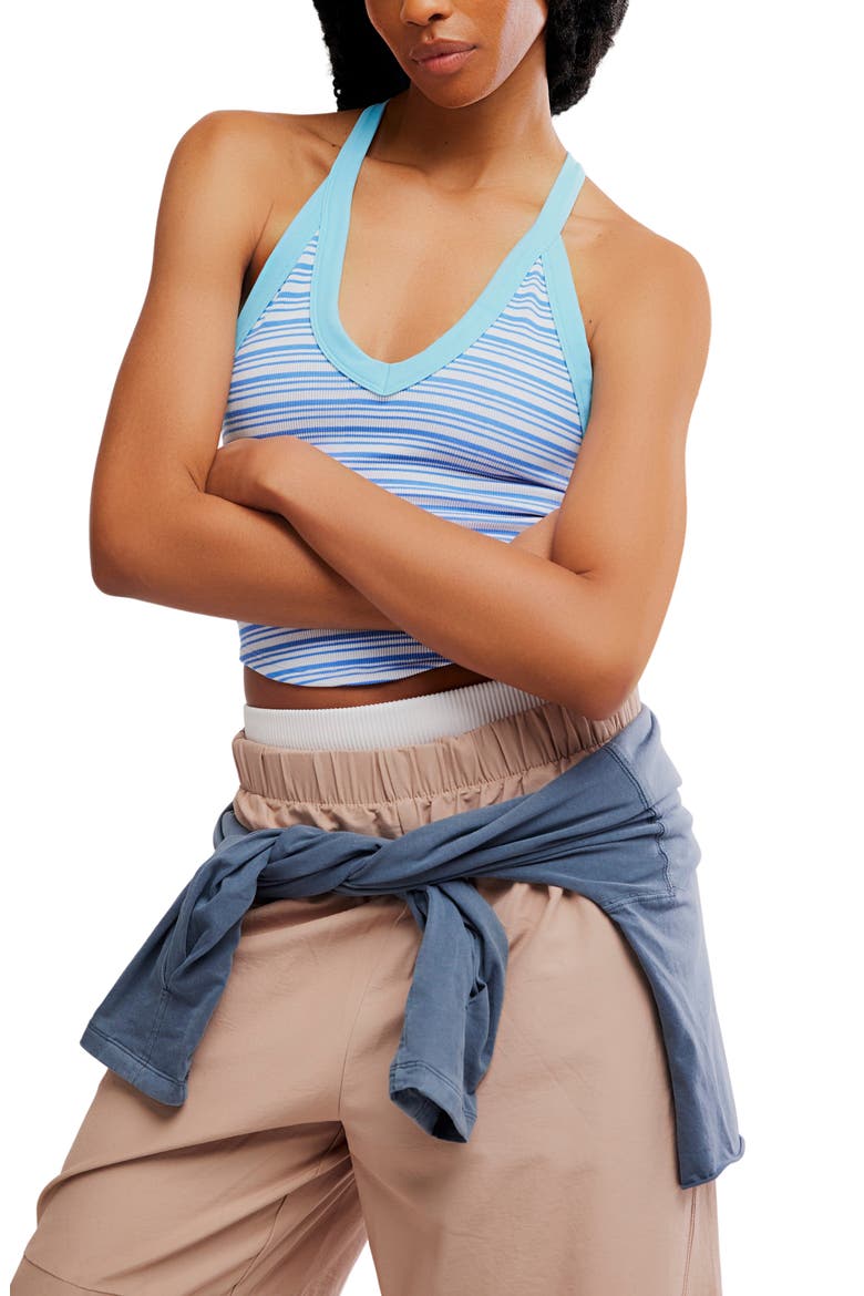 All Clear Rib Racerback Tank, Alternate, color, BRIGHT BLUE