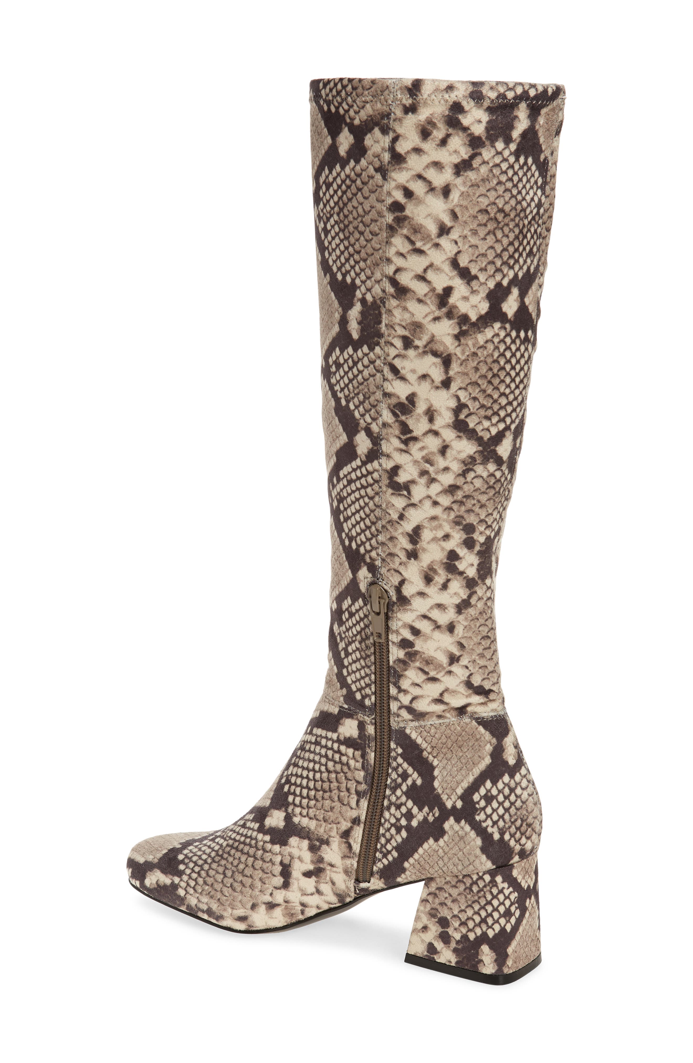 Dexie Block Heel Tall Boot, Alternate, color, NATURAL SNAKE PRINT