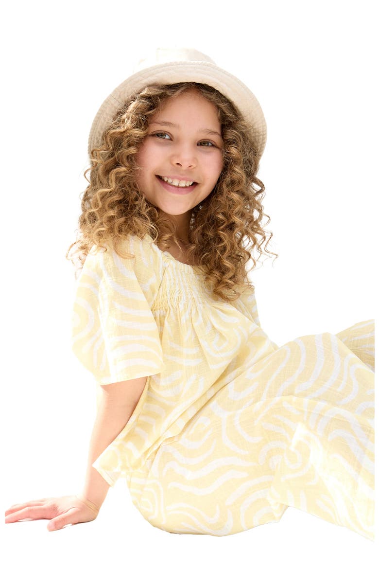 Nia Shirred Neck Zebra Swirl Print Co-Ords Set, Alternate, color, Yellow