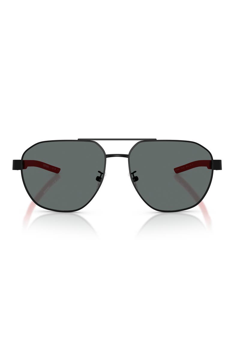 59mm Polarized Aviator Sunglasses, Main, color, MATTE BLACK