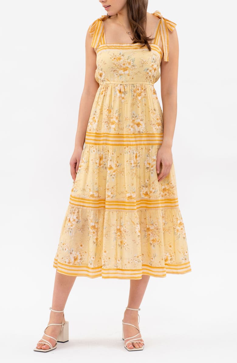 Blu Pepper Floral Stripe Tie Strap Maxi Dress, Alternate, color, 