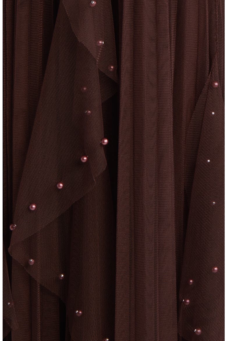 Wendy Beaded Tulle Skirt, Alternate, color, BROWN