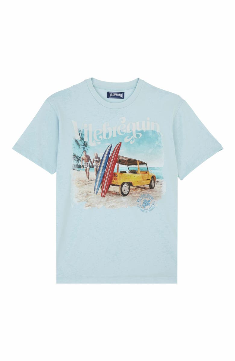 Vilebrequin Men's Surf And Mini Moke Cotton T-Shirt, Alternate, color, Ciel