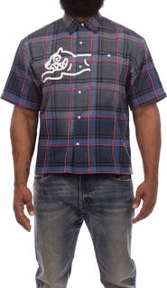 ICECREAM Snow Cone Plaid Short Sleeve Button-Up Shirt