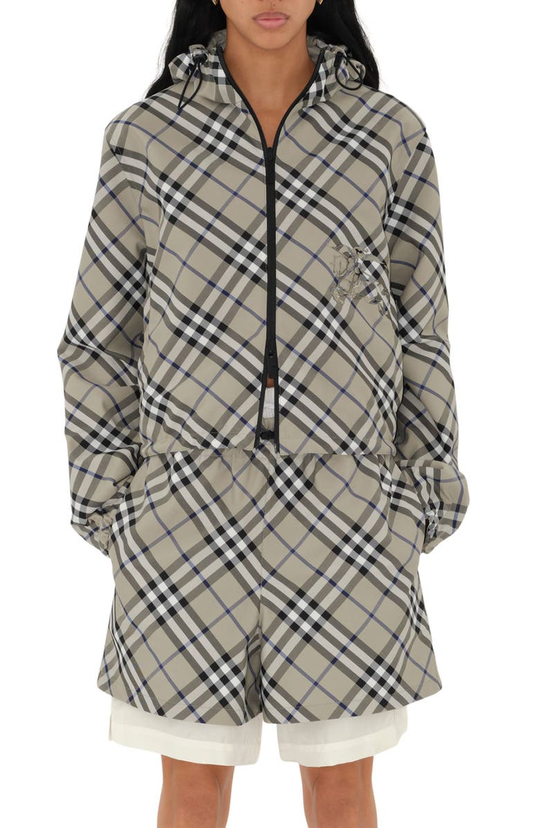Burberry Reversible Check Hooded Jacket, Main, color,