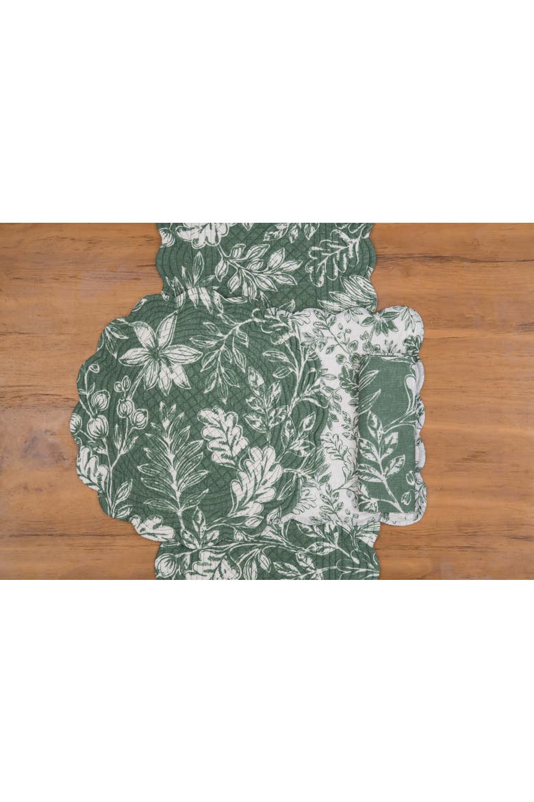 Everview Sage 100% Cotton Quilted Set of 6 Placemats 13" x 19", Alternate, color, White