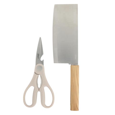 2pc Stainless Steel Cleaver and Scissor Set