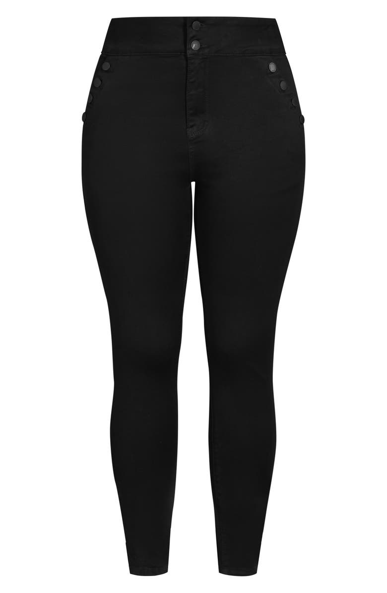City Chic Harley Buttoned Up High Waist Skinny Jeans, Alternate, color,