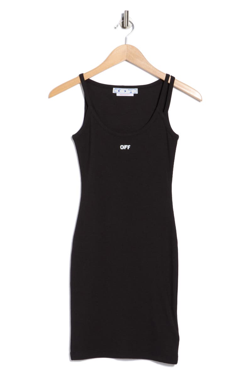 Off-White Off Stamp Rib Basic Tank Dress, Alternate, color,