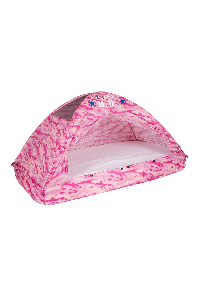 Twin-Size Camo Bed Tent, Alternate, color, PINK