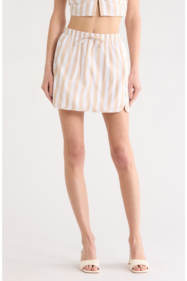 Catherine Stripe Boxer Miniskirt, Main, color, SAND STRIPE
