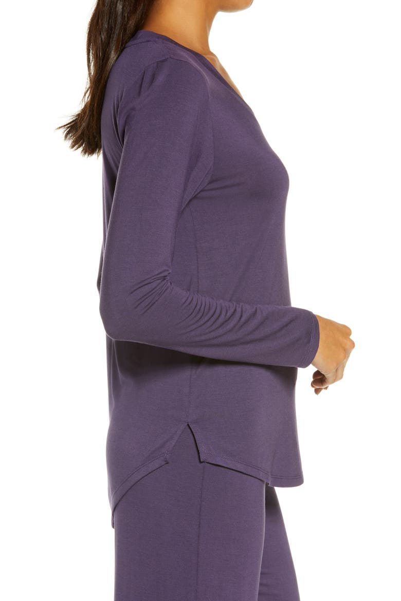 Moonlight V-Neck Long Sleeve Pajama Top, Alternate, color, PURPLE VELVET