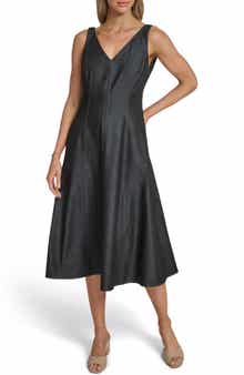 Denim A-Line Midi Dress