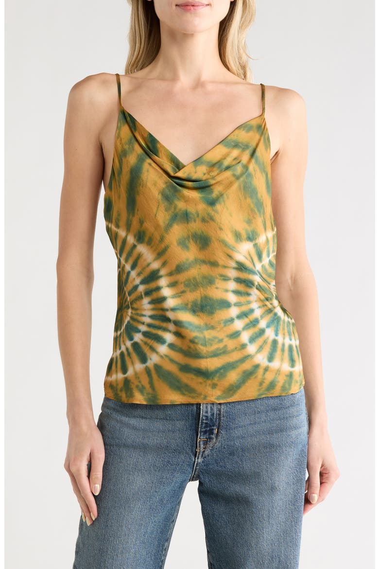 Emmet Cowl Neck Satin Camisole, Main, color, GOLDEN HARVEST SPIN WASH