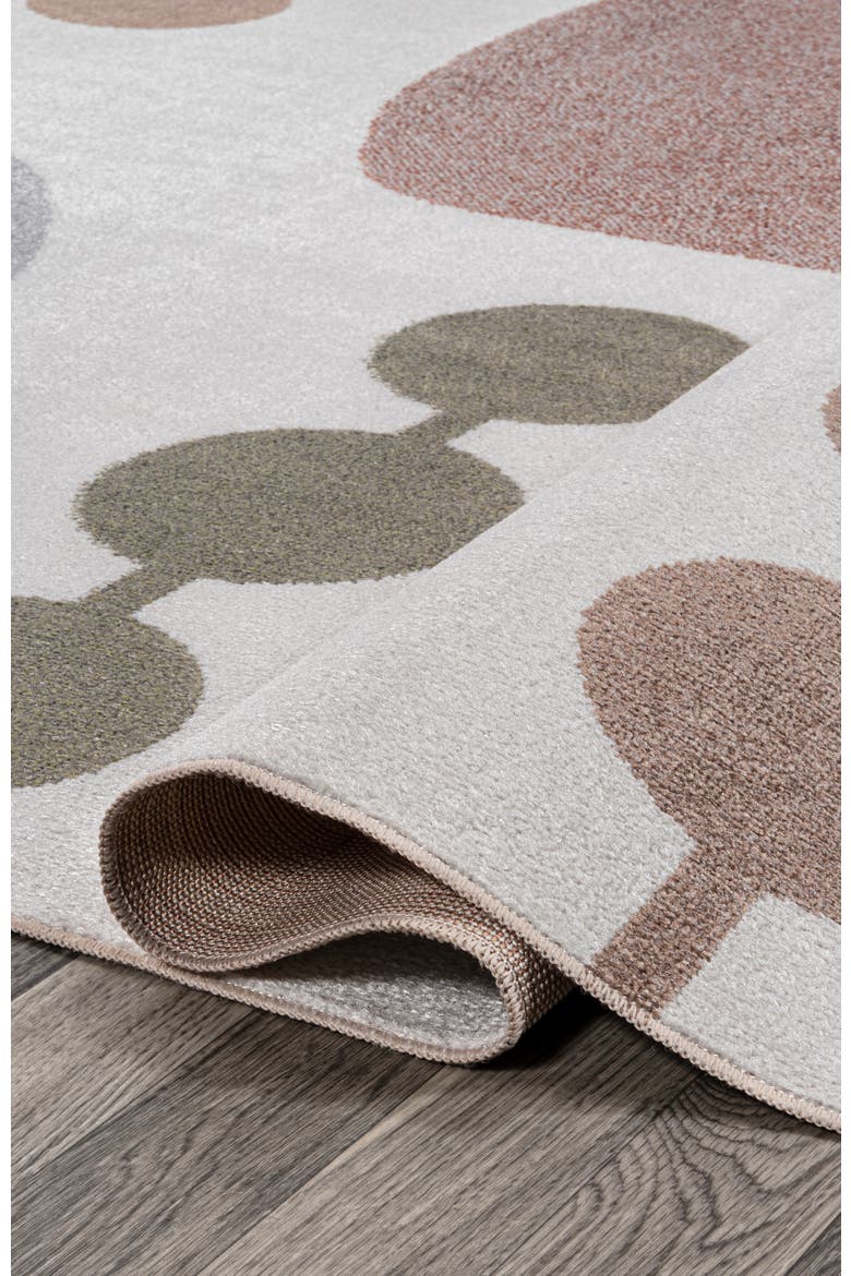 Riley Abstract Coastal Contemporary Machine-Washable Area Rug, Alternate, color, Cream/Multi