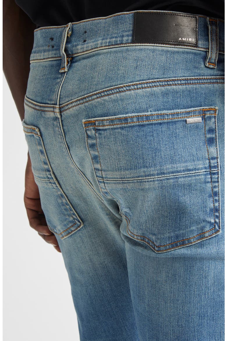 MX1 Leather Patch Ripped Skinny Jeans, Alternate, color, DARK INDIGO