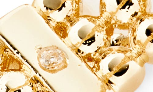Covet Crystal Bead Textured Band Ring In Gold
