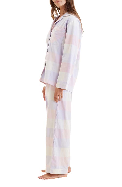 Papinelle Plaid Cotton Pajamas In Purple