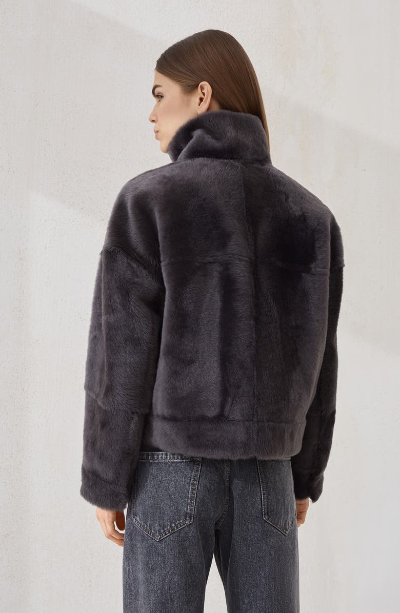 Brunello Cucinelli Shearling outerwear, Alternate, color, Charcoal