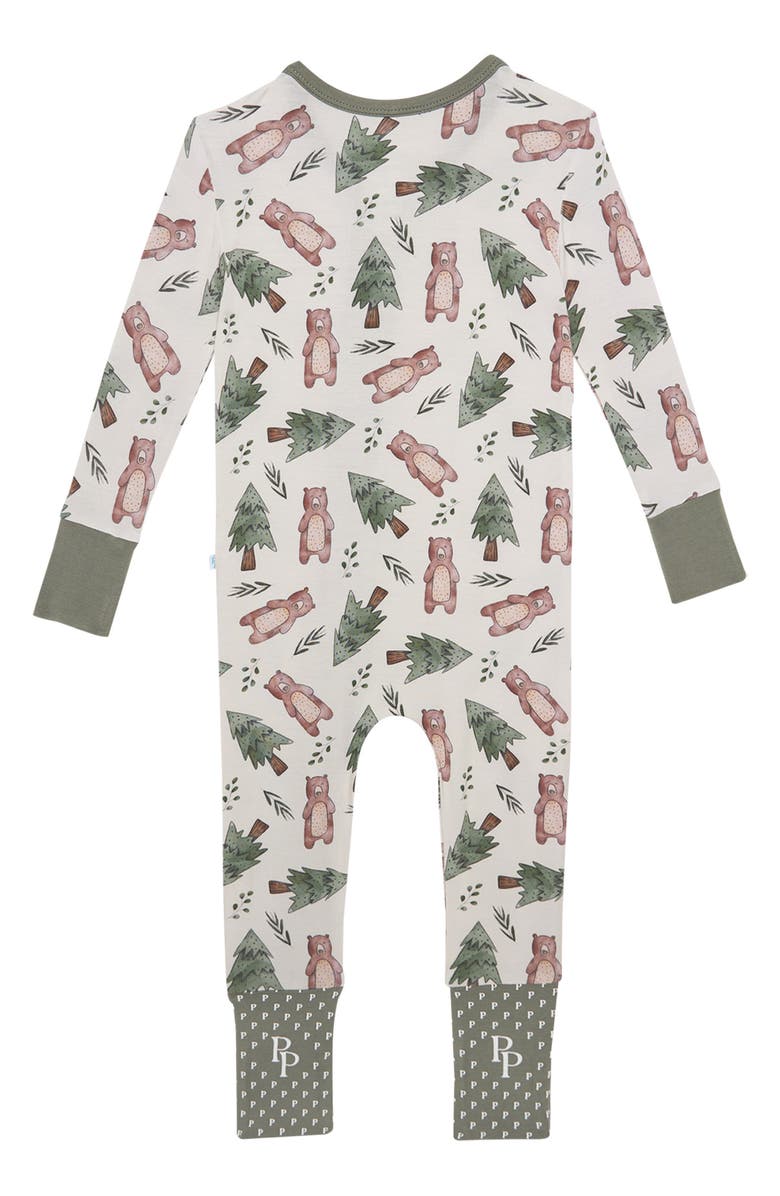 Posh Peanut Beary Fitted Convertible Footie Pajamas, Alternate, color, 