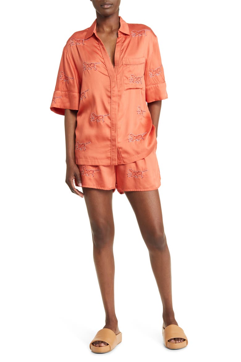 Embroidered Lounge Set, Main, color, CORAL