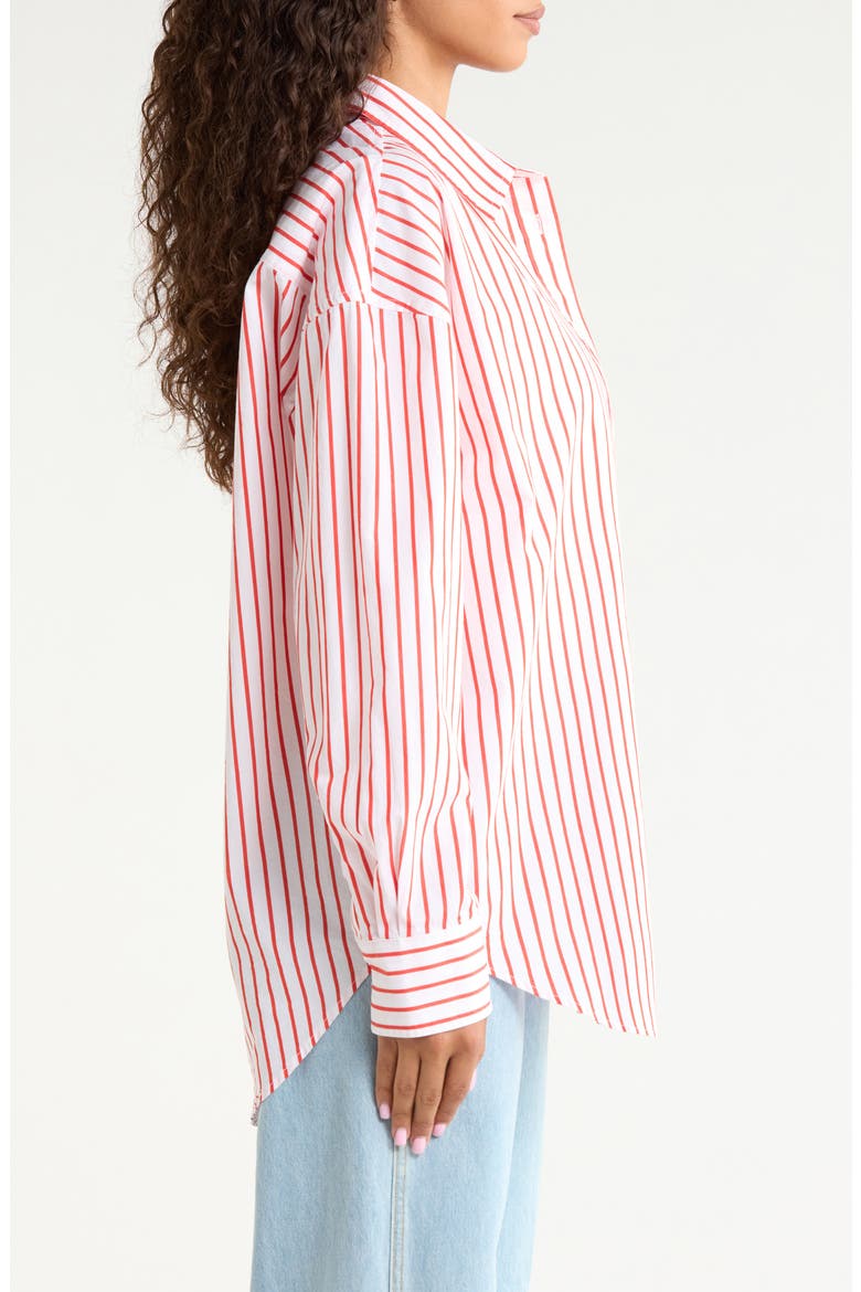 Coastal Stripe Relaxed Organic Cotton Button-Up Shirt, Alternate, color, SUMMER SAIL STRIPE