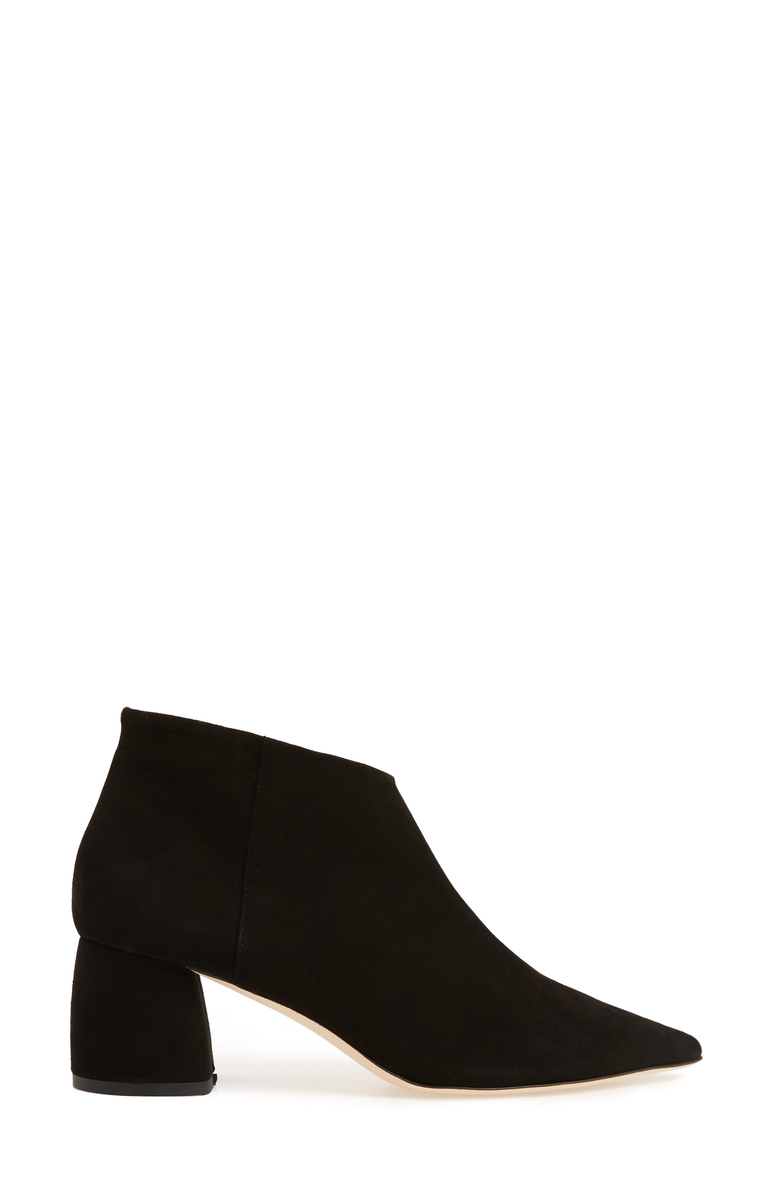 Butter Whistle Pointy Toe Bootie, Alternate, color, BLACK SUEDE