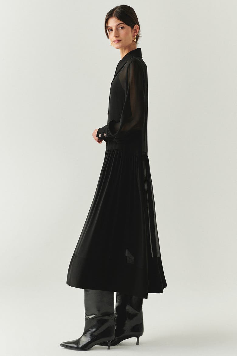 Birdie Midi Dress, Alternate, color, BLACK