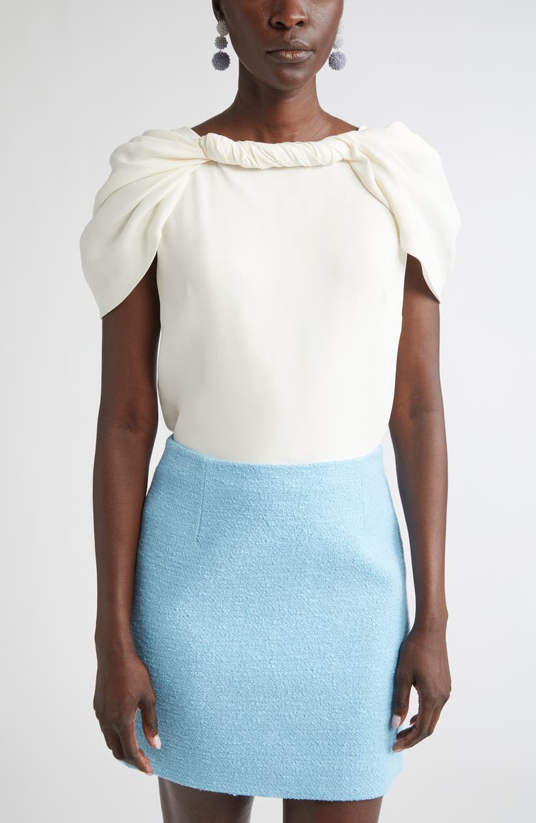 Oscar de la Renta Triple Pompom Beaded Drop Earrings, Alternate, color, Blue Multi