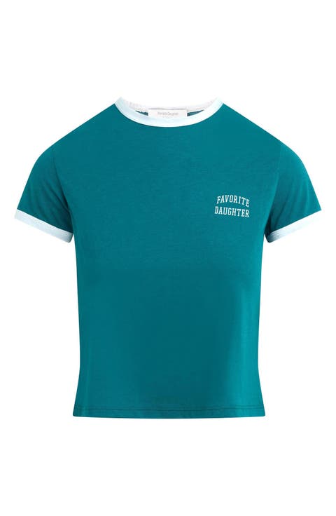 Logo Crop Ringer T-Shirt
