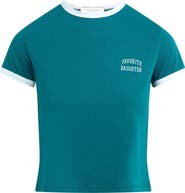 Favorite Daughter Logo Crop Ringer T-Shirt