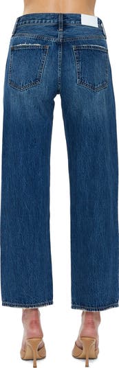 Lexi Distressed Ankle Wide Leg Jeans