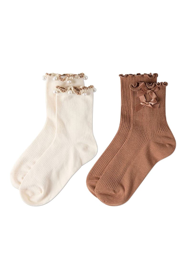 2-Pack Assorted Fashion Ankle Socks, Main, color, BROWN