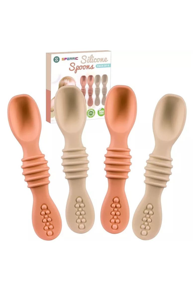 Baby Feeding Spoon Set 4-Piece, Main, color, French Beige