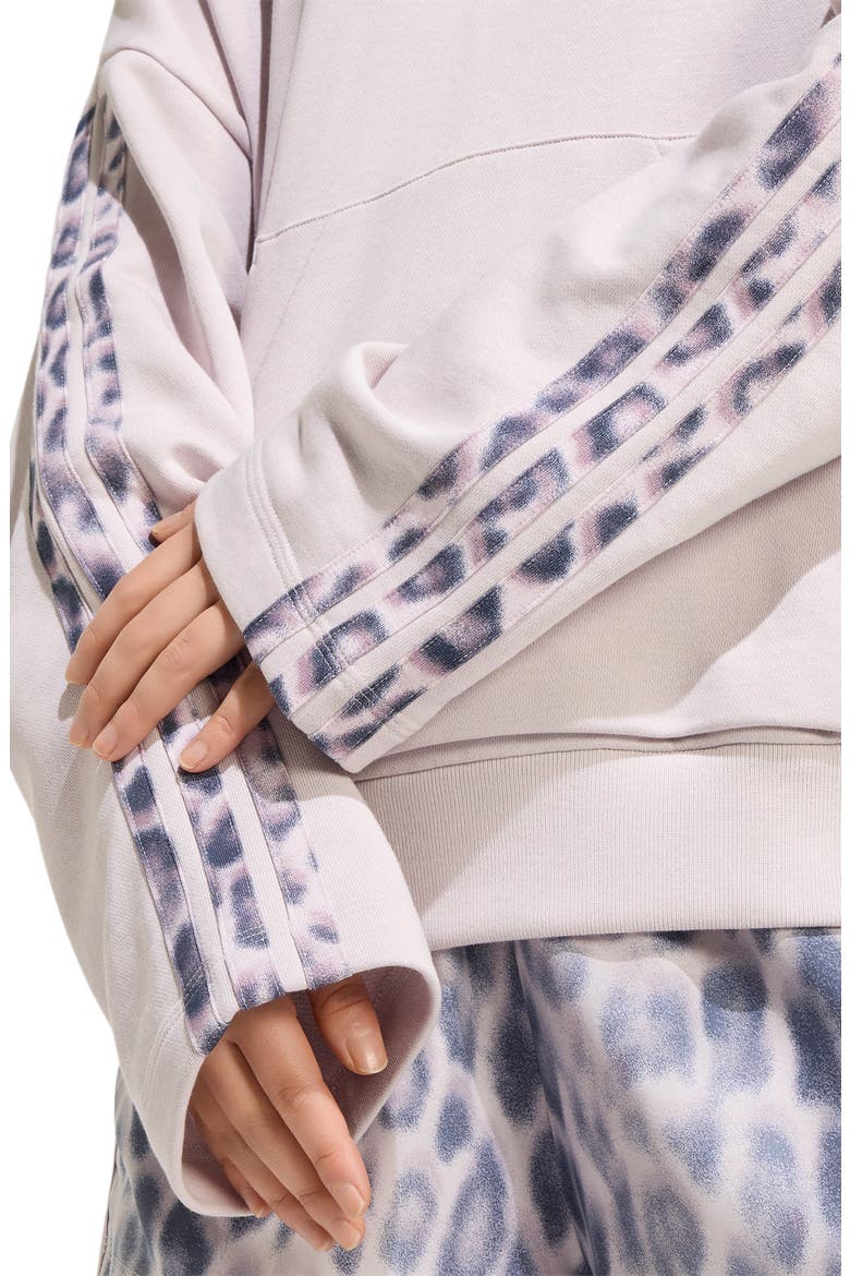 Printed 3-Stripe Hoodie, Alternate, color, ICE PURPLE/ MULTICOLOR